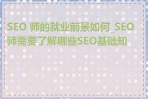 SEO 师的就业前景如何_SEO师需要了解哪些SEO基础知识