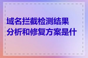 域名拦截检测结果分析和修复方案是什么