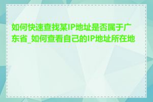 如何快速查找某IP地址是否属于广东省_如何查看自己的IP地址所在地区