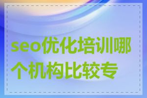 seo优化培训哪个机构比较专业