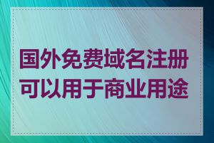 国外免费域名注册可以用于商业用途吗