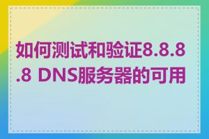 如何测试和验证8.8.8.8 DNS服务器的可用性