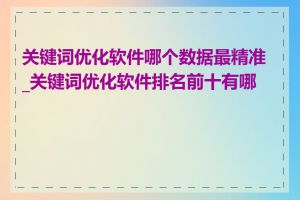 关键词优化软件哪个数据最精准_关键词优化软件排名前十有哪些