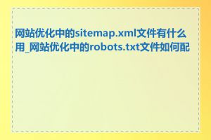 网站优化中的sitemap.xml文件有什么用_网站优化中的robots.txt文件如何配置