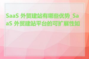 SaaS 外贸建站有哪些优势_SaaS 外贸建站平台的可扩展性如何