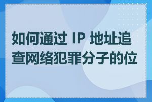 如何通过 IP 地址追查网络犯罪分子的位置