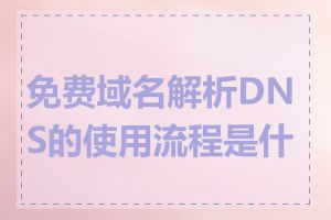 免费域名解析DNS的使用流程是什么