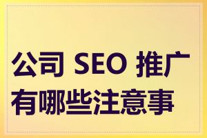 公司 SEO 推广有哪些注意事项