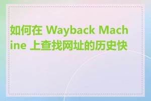 如何在 Wayback Machine 上查找网址的历史快照