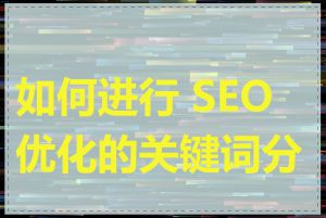 如何进行 SEO 优化的关键词分析