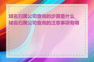 域名归属公司查询的步骤是什么_域名归属公司查询的注意事项有哪些