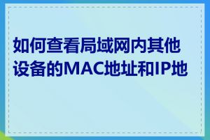 如何查看局域网内其他设备的MAC地址和IP地址