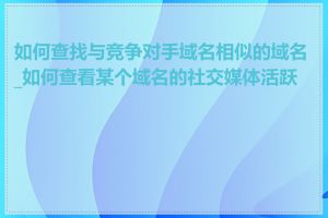 如何查找与竞争对手域名相似的域名_如何查看某个域名的社交媒体活跃度