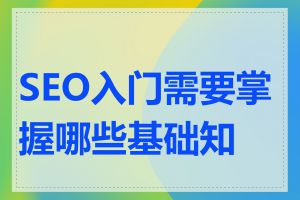 SEO入门需要掌握哪些基础知识