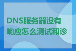 DNS服务器没有响应怎么测试和诊断