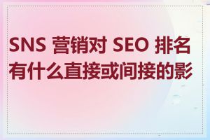 SNS 营销对 SEO 排名有什么直接或间接的影响