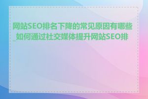 网站SEO排名下降的常见原因有哪些_如何通过社交媒体提升网站SEO排名