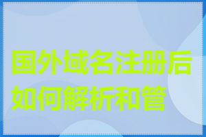 国外域名注册后如何解析和管理