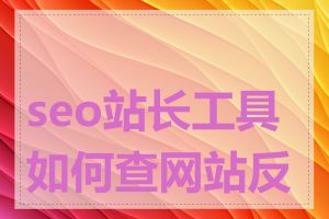 seo站长工具如何查网站反链