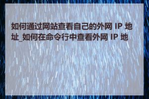 如何通过网站查看自己的外网 IP 地址_如何在命令行中查看外网 IP 地址