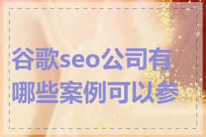 谷歌seo公司有哪些案例可以参考