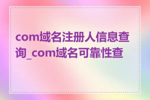 com域名注册人信息查询_com域名可靠性查询