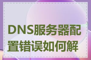 DNS服务器配置错误如何解决