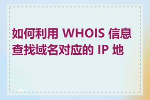 如何利用 WHOIS 信息查找域名对应的 IP 地址