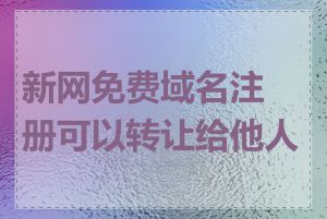 新网免费域名注册可以转让给他人吗