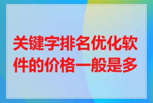 关键字排名优化软件的价格一般是多少