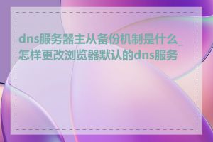 dns服务器主从备份机制是什么_怎样更改浏览器默认的dns服务器