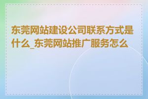 东莞网站建设公司联系方式是什么_东莞网站推广服务怎么样