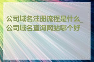 公司域名注册流程是什么_公司域名查询网站哪个好用