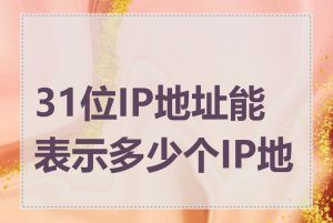 31位IP地址能表示多少个IP地址