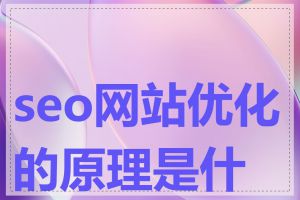 seo网站优化的原理是什么