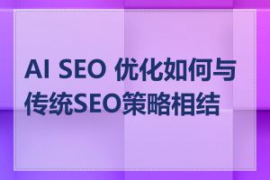 AI SEO 优化如何与传统SEO策略相结合