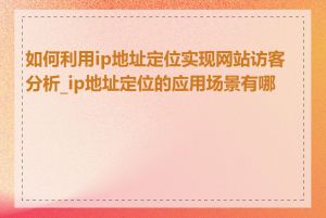 如何利用ip地址定位实现网站访客分析_ip地址定位的应用场景有哪些