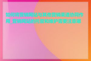 如何将营销网站与其他营销渠道协同作用_营销网站的托管和维护需要注意哪些