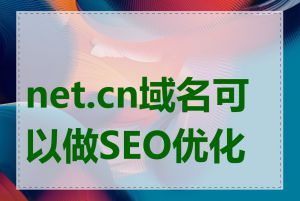 net.cn域名可以做SEO优化吗