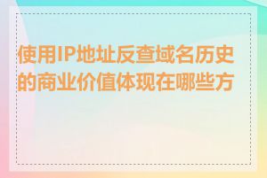 使用IP地址反查域名历史的商业价值体现在哪些方面