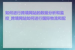 如何进行跨境网站的数据分析和监控_跨境网站如何进行国际物流和配送