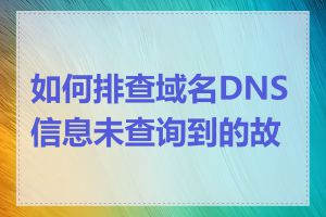 如何排查域名DNS信息未查询到的故障