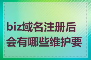 biz域名注册后会有哪些维护要求