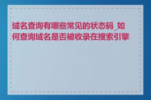 域名查询有哪些常见的状态码_如何查询域名是否被收录在搜索引擎中