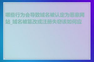 哪些行为会导致域名被认定为恶意网站_域名被篡改或注册失窃该如何应对