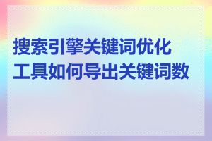 搜索引擎关键词优化工具如何导出关键词数据