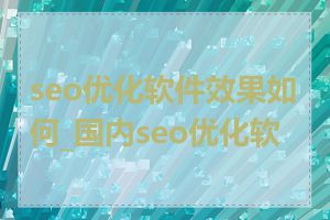 seo优化软件效果如何_国内seo优化软件