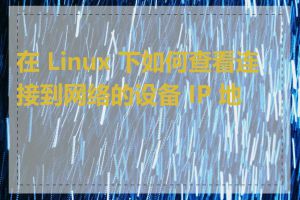 在 Linux 下如何查看连接到网络的设备 IP 地址