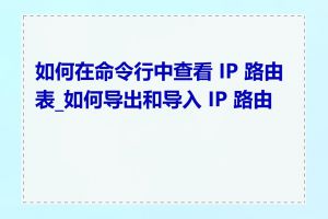 如何在命令行中查看 IP 路由表_如何导出和导入 IP 路由表