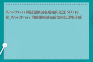 WordPress 网站更换域名后如何处理 SEO 问题_WordPress 网站更换域名后如何处理电子邮件